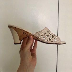 Vintage Naturalizer Woven and Wood Heels Sandal